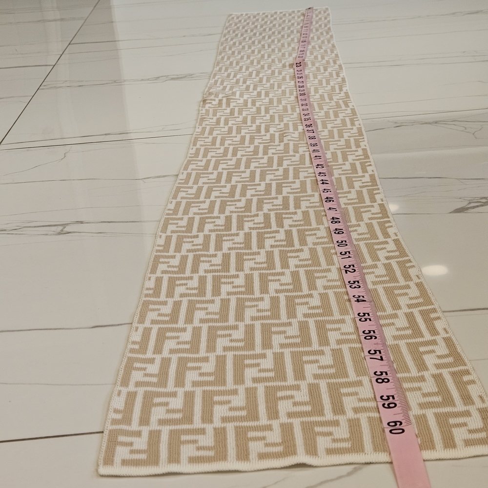 Fendi Beige Monogram Scarf - Picture 9 of 10
